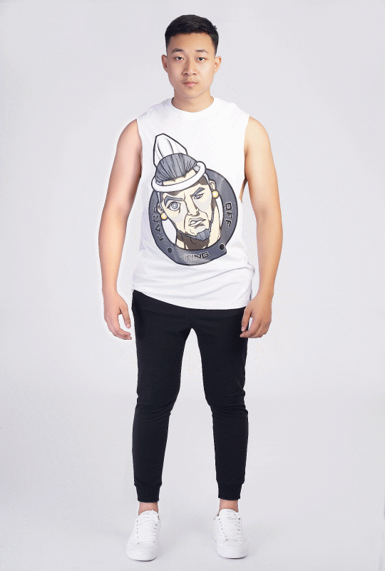 King Design Printed tank top(White)